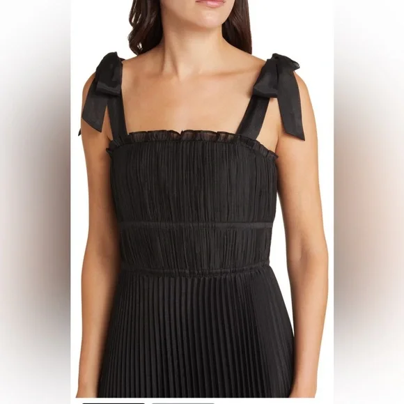 Adelyn Rae Bianca Pleated Organza Midi Dress - Picture 2 of 4